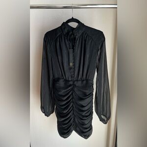 Elegant Black Ruched dress